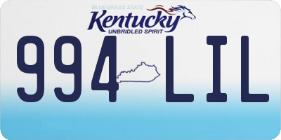 KY license plate 994LIL