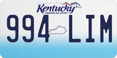 KY license plate 994LIM