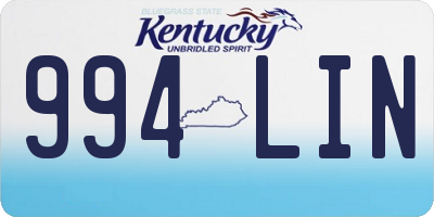 KY license plate 994LIN