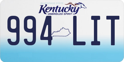 KY license plate 994LIT