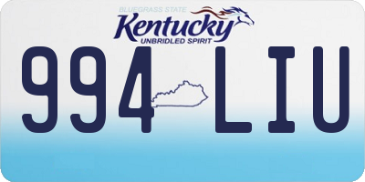 KY license plate 994LIU