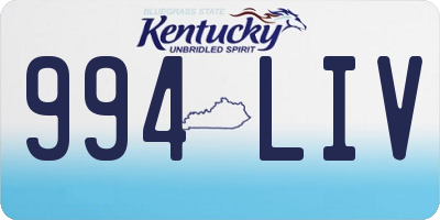 KY license plate 994LIV