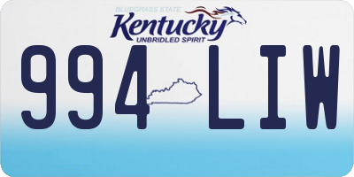 KY license plate 994LIW