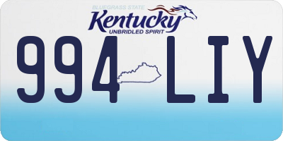 KY license plate 994LIY