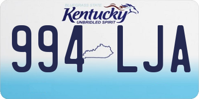 KY license plate 994LJA