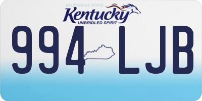 KY license plate 994LJB