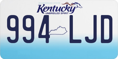 KY license plate 994LJD