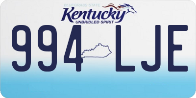 KY license plate 994LJE
