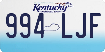 KY license plate 994LJF