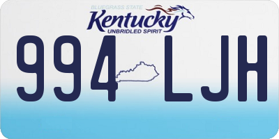 KY license plate 994LJH
