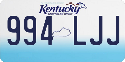 KY license plate 994LJJ