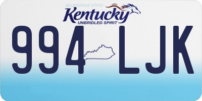 KY license plate 994LJK