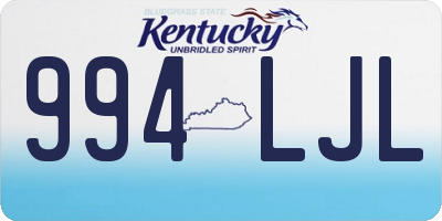 KY license plate 994LJL