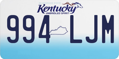 KY license plate 994LJM