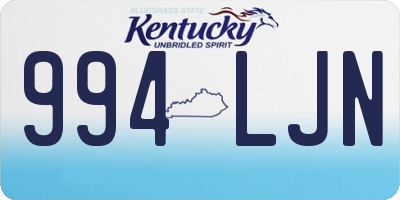 KY license plate 994LJN