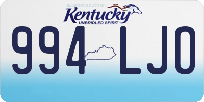 KY license plate 994LJO
