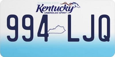 KY license plate 994LJQ
