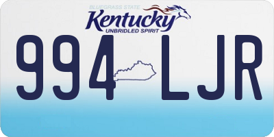 KY license plate 994LJR