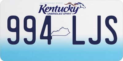 KY license plate 994LJS