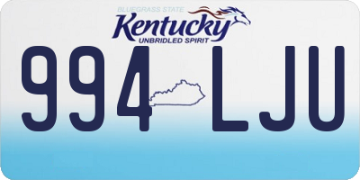 KY license plate 994LJU
