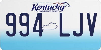 KY license plate 994LJV