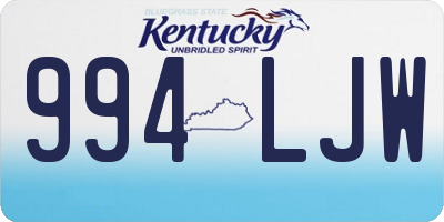 KY license plate 994LJW