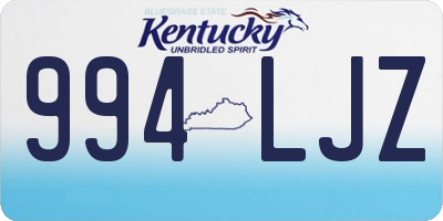 KY license plate 994LJZ