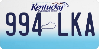 KY license plate 994LKA