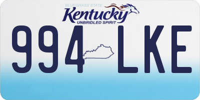 KY license plate 994LKE