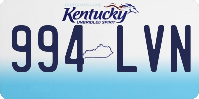 KY license plate 994LVN