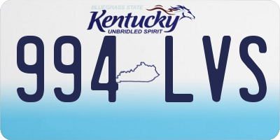 KY license plate 994LVS