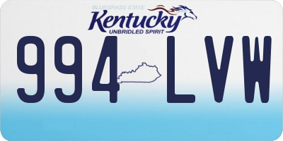 KY license plate 994LVW