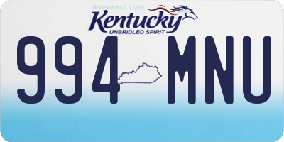 KY license plate 994MNU