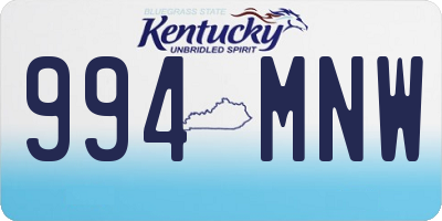KY license plate 994MNW