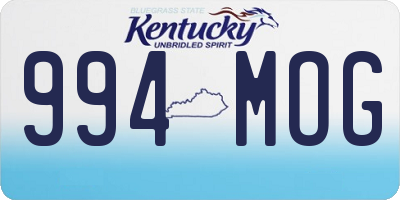 KY license plate 994MOG