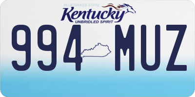 KY license plate 994MUZ