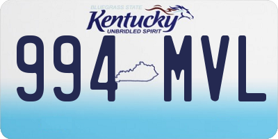 KY license plate 994MVL