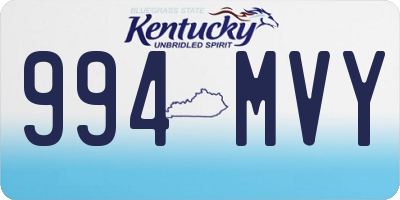 KY license plate 994MVY