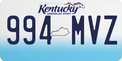 KY license plate 994MVZ