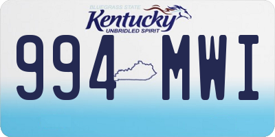 KY license plate 994MWI
