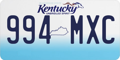 KY license plate 994MXC