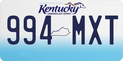 KY license plate 994MXT