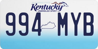 KY license plate 994MYB