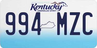 KY license plate 994MZC