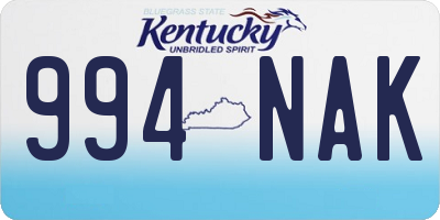 KY license plate 994NAK
