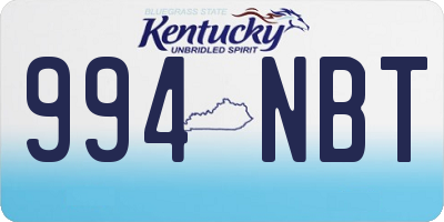 KY license plate 994NBT