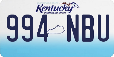 KY license plate 994NBU