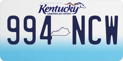 KY license plate 994NCW