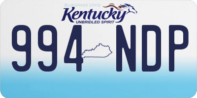 KY license plate 994NDP