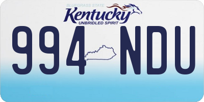 KY license plate 994NDU
